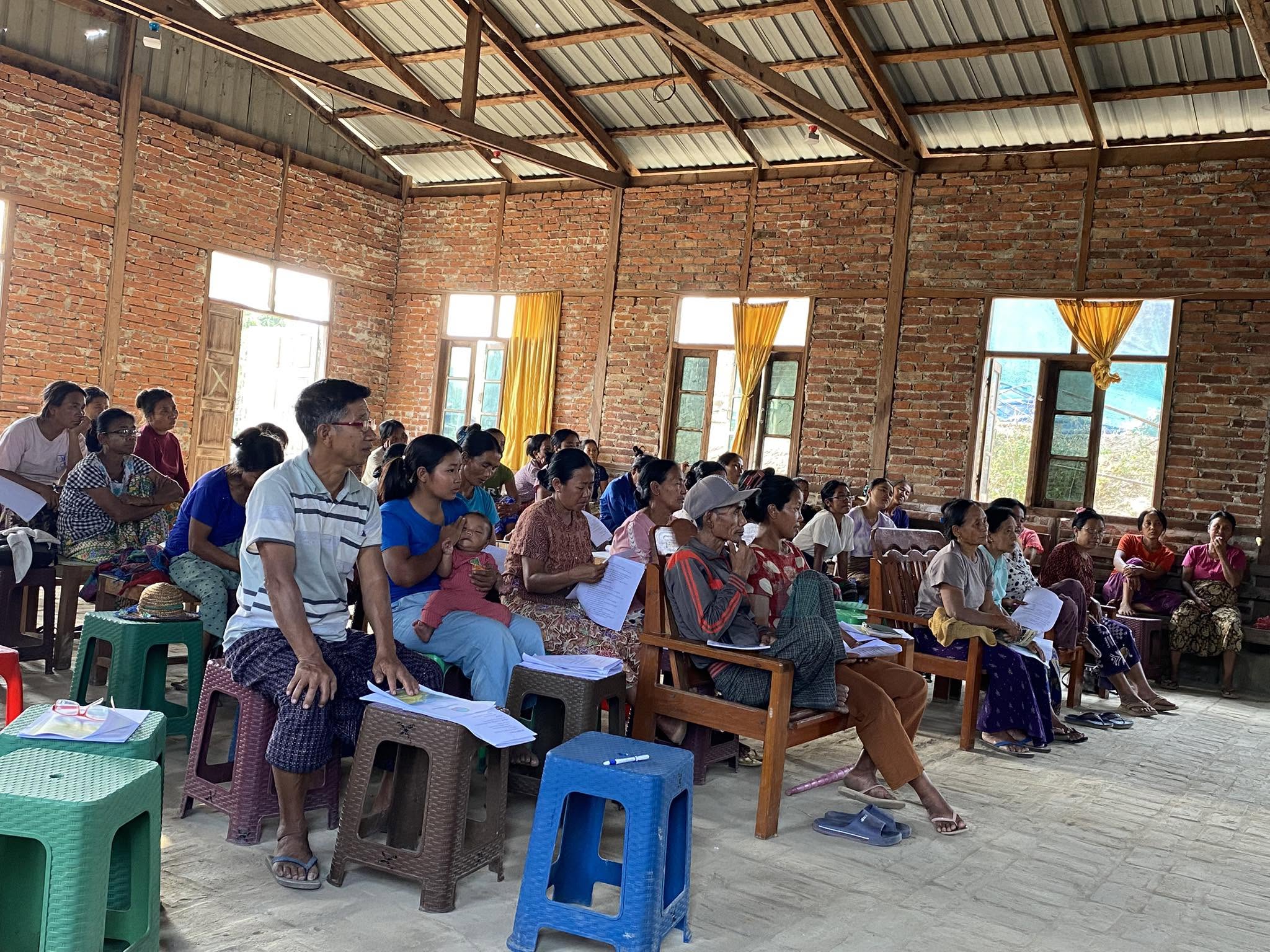 Rural development training session with community members in Chin State, Myanmar